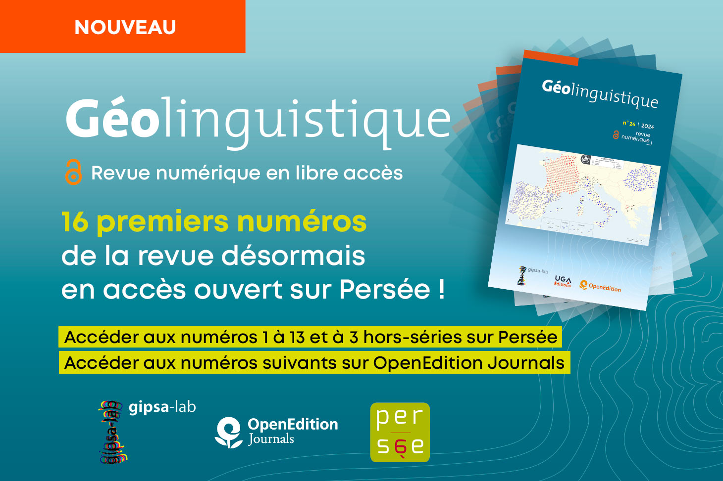 Les 16 premiers numéros de “Géolinguistique” en accès ouvert sur Persée