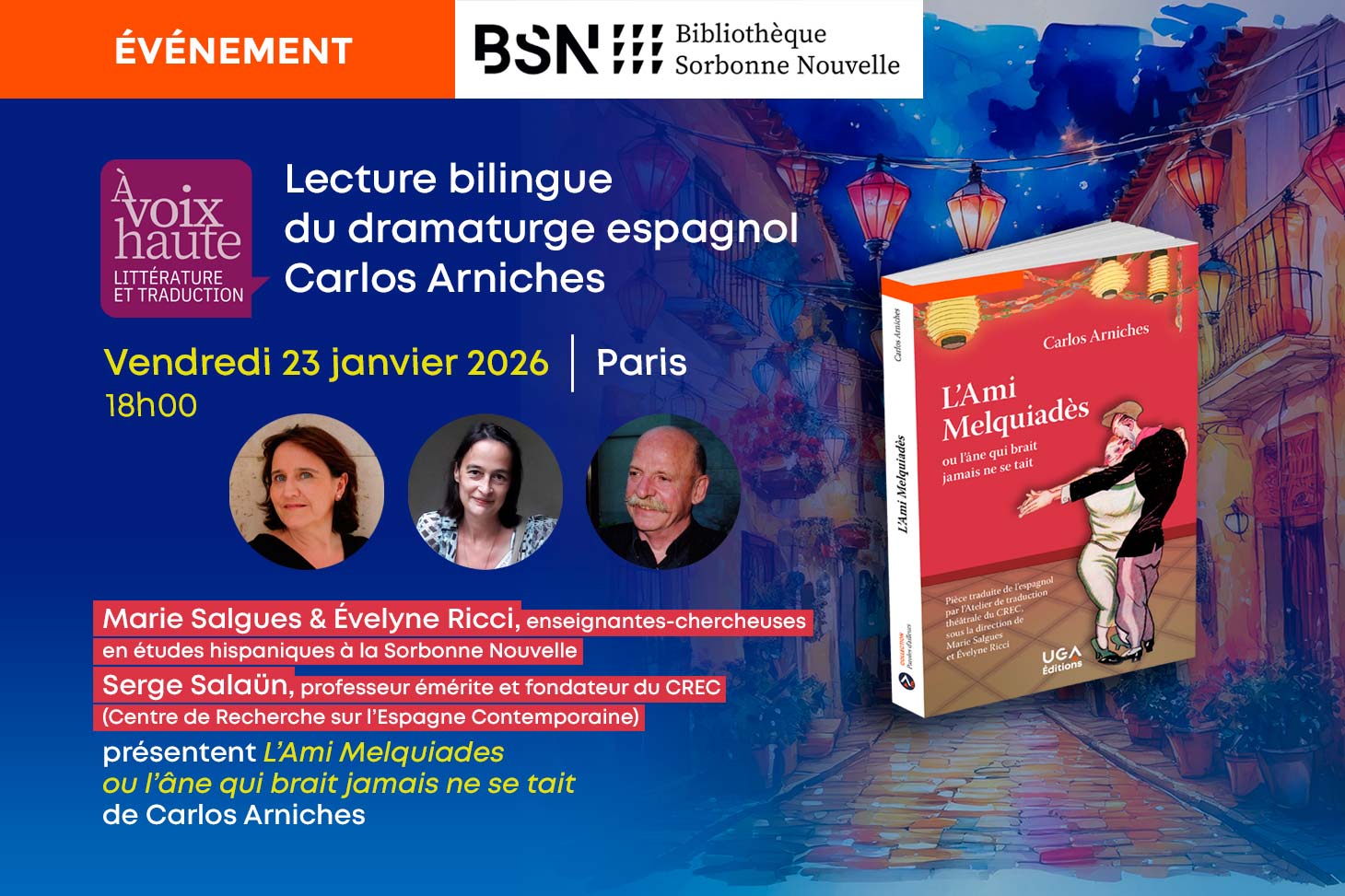 Nuits de la lecture : lecture du dramaturge espagnol Carlos Arniches
