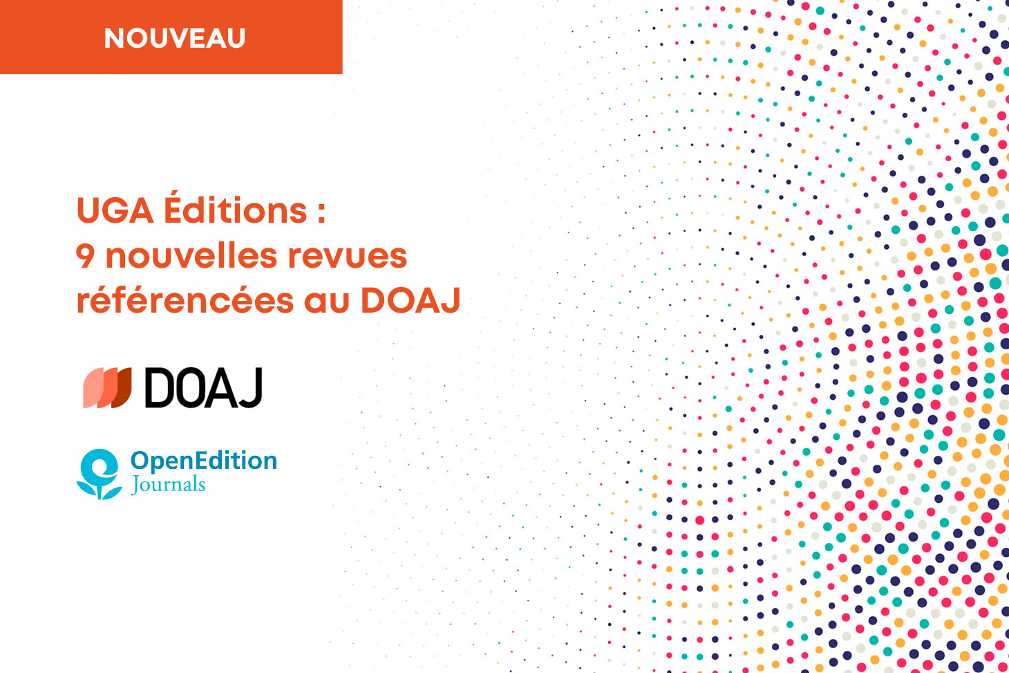 UGA Éditions : 9 nouvelles revues désormais référencées au DOAJ