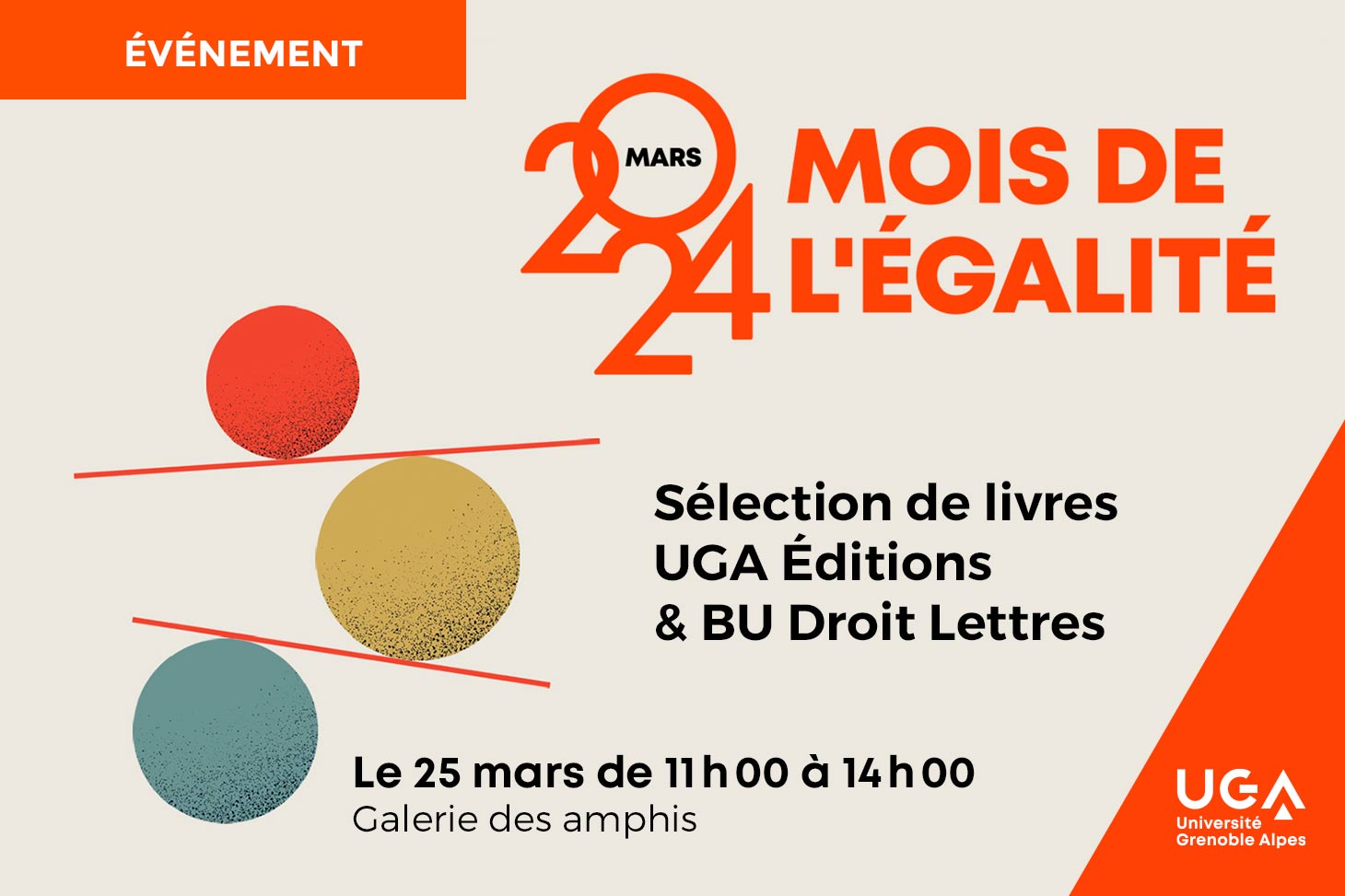 Mois de l'Égalité, stands de livres, une sélection UGA