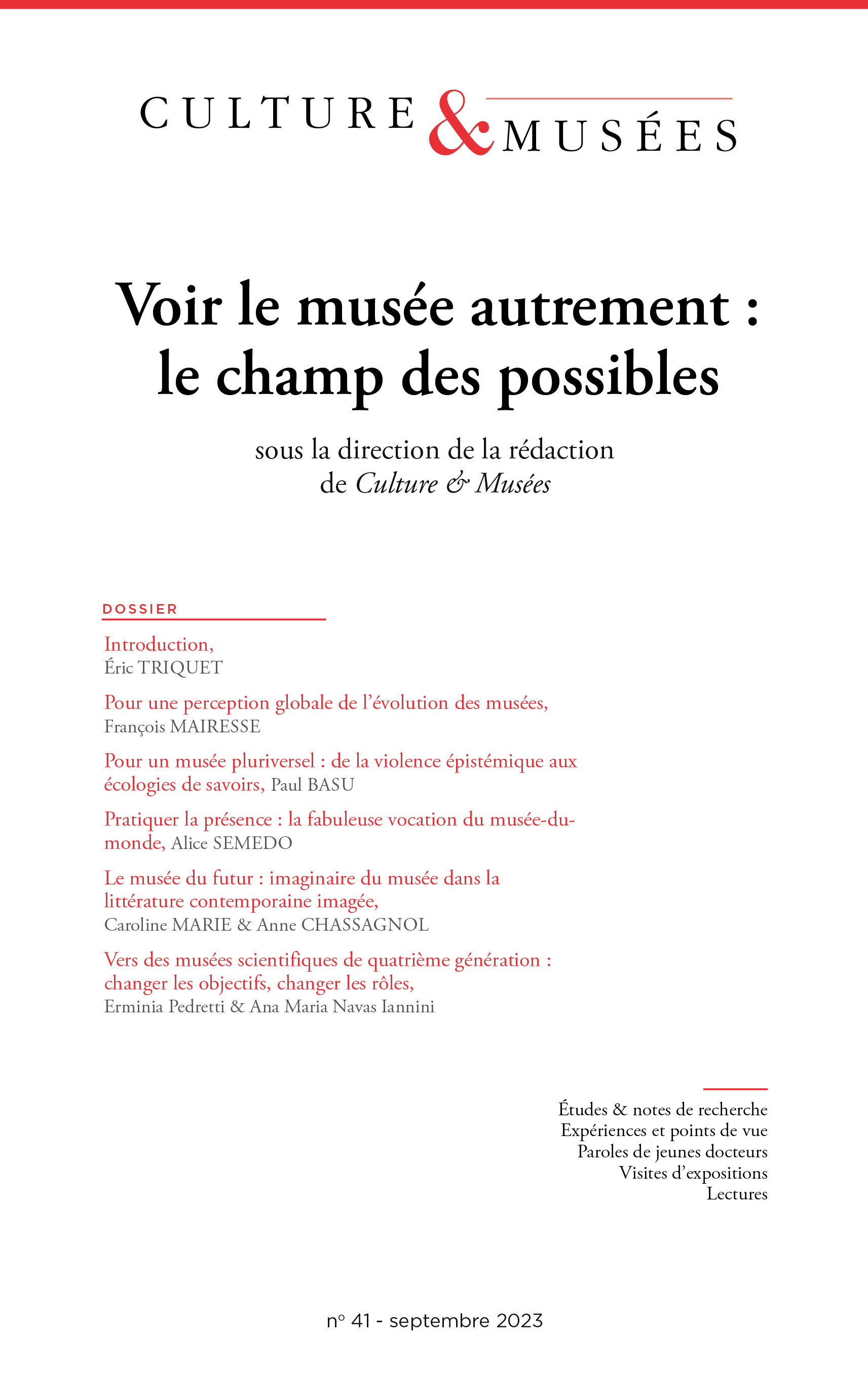 Culture & musées n° 41 / 2023