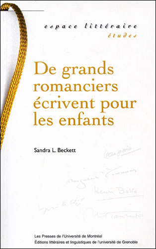 Couverture De grands romanciers écrivent pour les enfants de Sandra Beckett