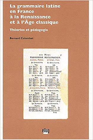 Couverture La grammaire latine en France à la Renaissance et à l'âge classique