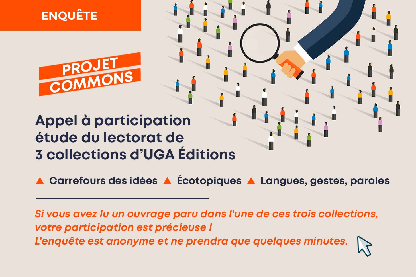 Appel à participation - étude du lectorat de trois collections